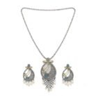 Oxidised Silver Blue Stone Necklace Set 4