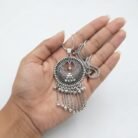 Oxidised-Silver-Oval-Pendant-Necklace-with-Chain